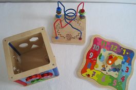 Motorikwürfel und Uhr-Puzzle