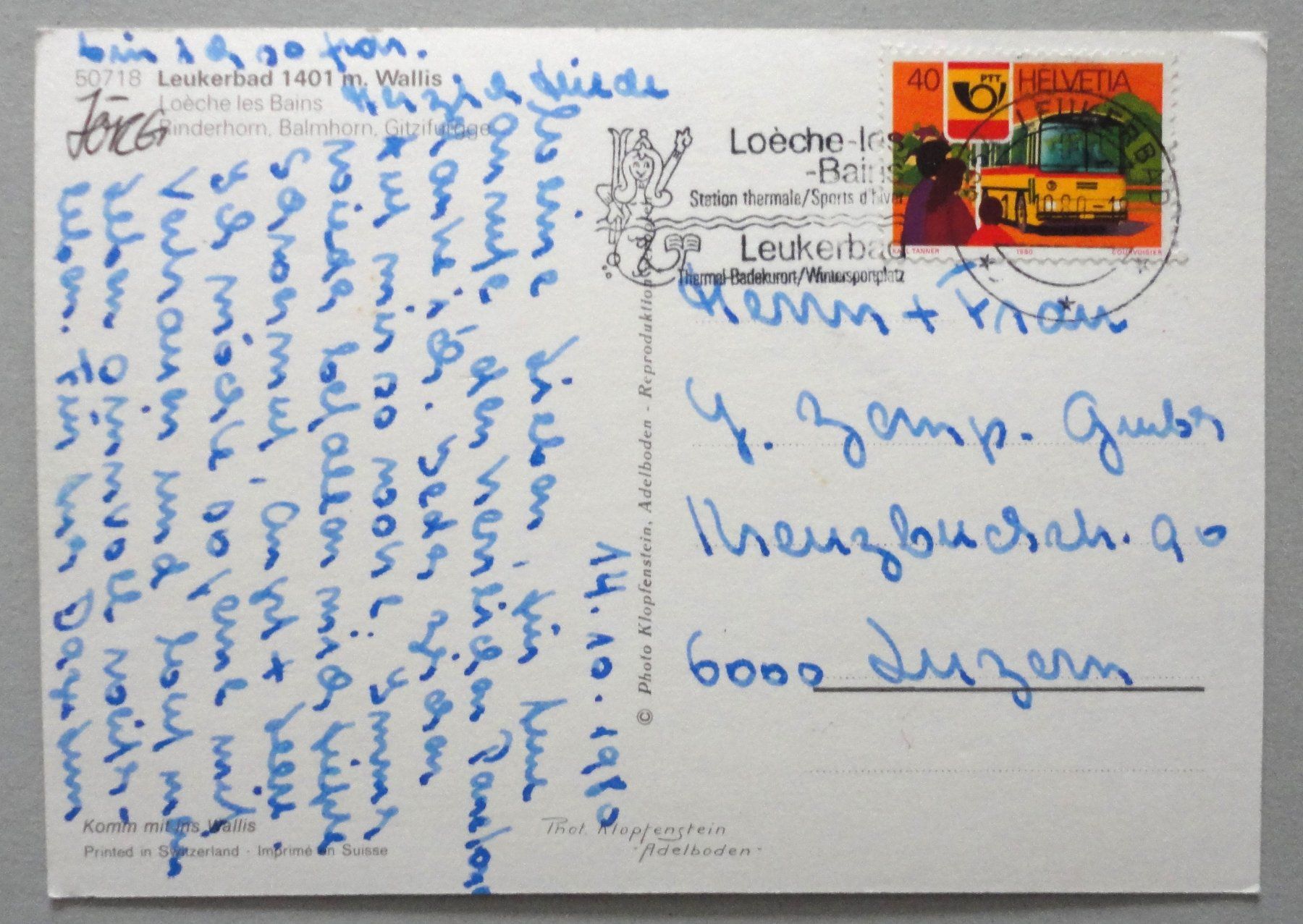 Cartoline postali: Leukerbad 1401 m - Loèche les Bains – Usato da Fétigny venduto da Billy2miny 1