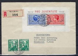 1937 Pro Juventute Block Brief   15464