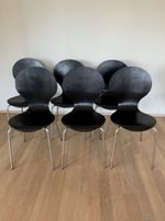 6x Danish Design, Klassiker Fromsperrholz-Stuhl. Schwarz