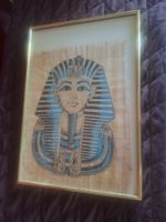 Bild Tutenchamun Papyrus Rahmen Gold guter Zustand