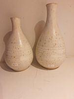 Keramik Vasen Set, creme-beige gesprenkelt, Top Zustand