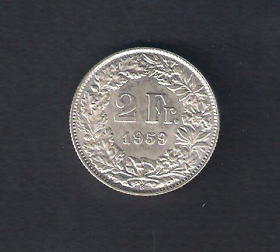 CH 2 Fr. 1959 SILBER NEU Kaufen auf Ricardo