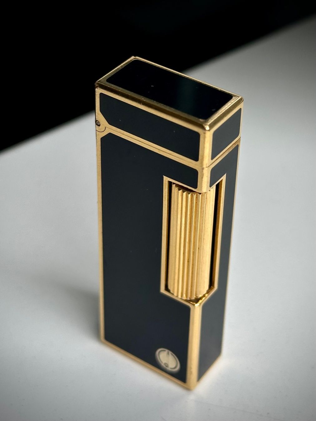 Dunhill Accendini: Dunhill Rollagas Black Lacquer Gold-Plated – Usato da Zürich venduto da RatsTreasure 2