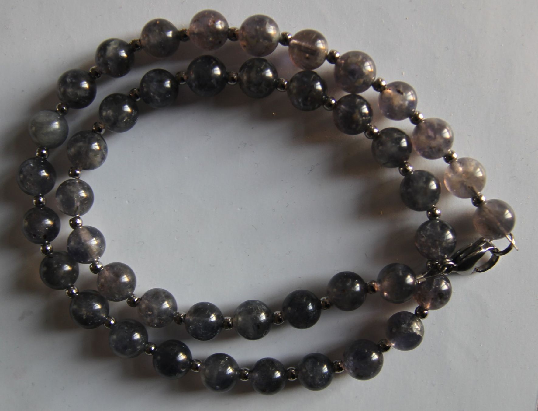 Catenine: NEU: iolith Kette Collier Wassersaphir mit Edelstahl – Nuovo (secondo la descrizione) da Matten b. Interl venduto da Edelsteingalerie 5