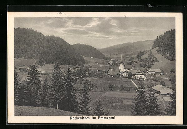 Cartoline postali: Röthenbach, Ansicht des Ortes im Emment – Usato da Berlin venduto da bartko-reher