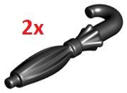 LEGO 2x 27150 Black Minifigure, Utensil Umbrella Folded