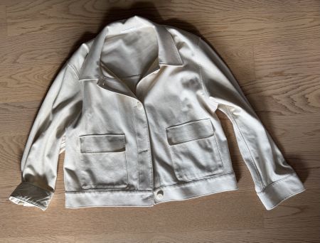 Uniqlo Utility-Jacke creme Twill kurz XL