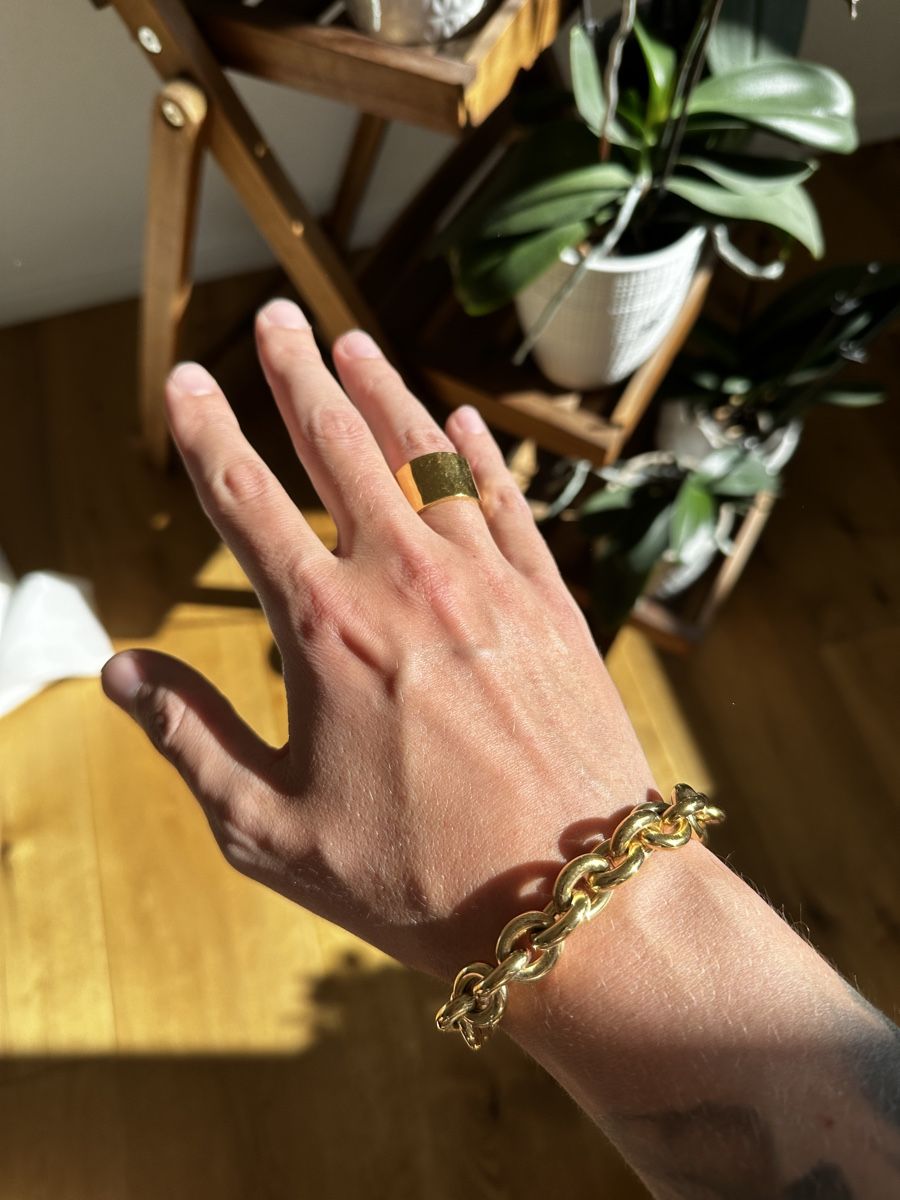 Bracciali & Braccialetti: Armkette + Ring 925 Silber / 18k vergoldet – Nuovo (secondo la descrizione) da Oberkirch LU venduto da Feuerpferd 2