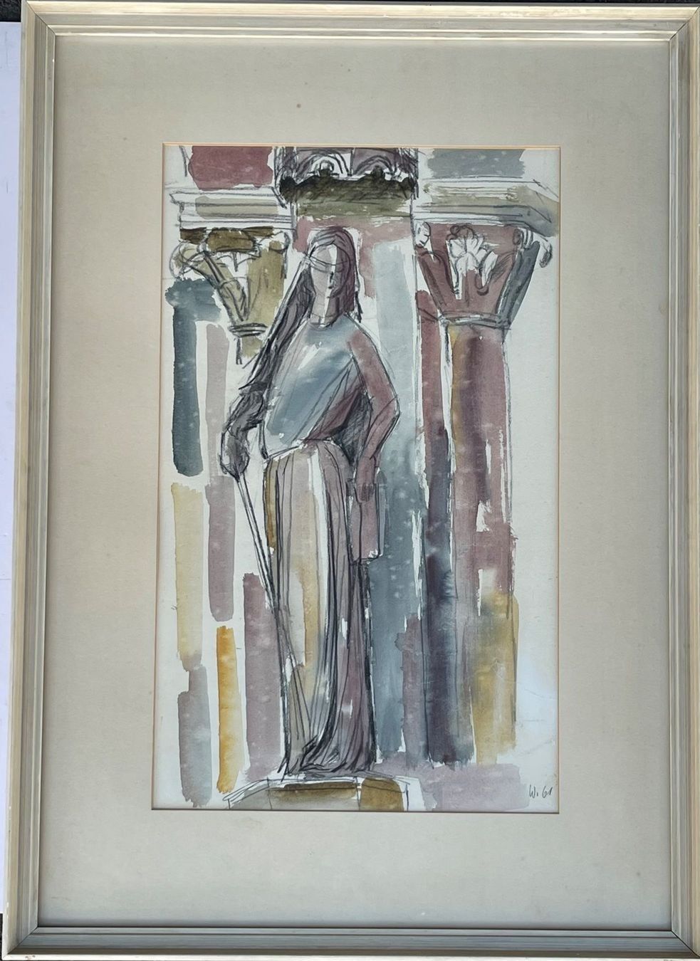 Dipinti: Interessante Dame Aquarell monogrammiert – Usato da Müllheim Dorf venduto da Othmar73