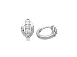 Klappcreolen Silber 925 mit Zirkonias