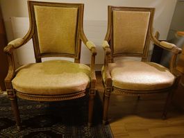 2 poltroncine Luigi XVI/Louis XVI-Sessel/fauteuils Louis XVI
