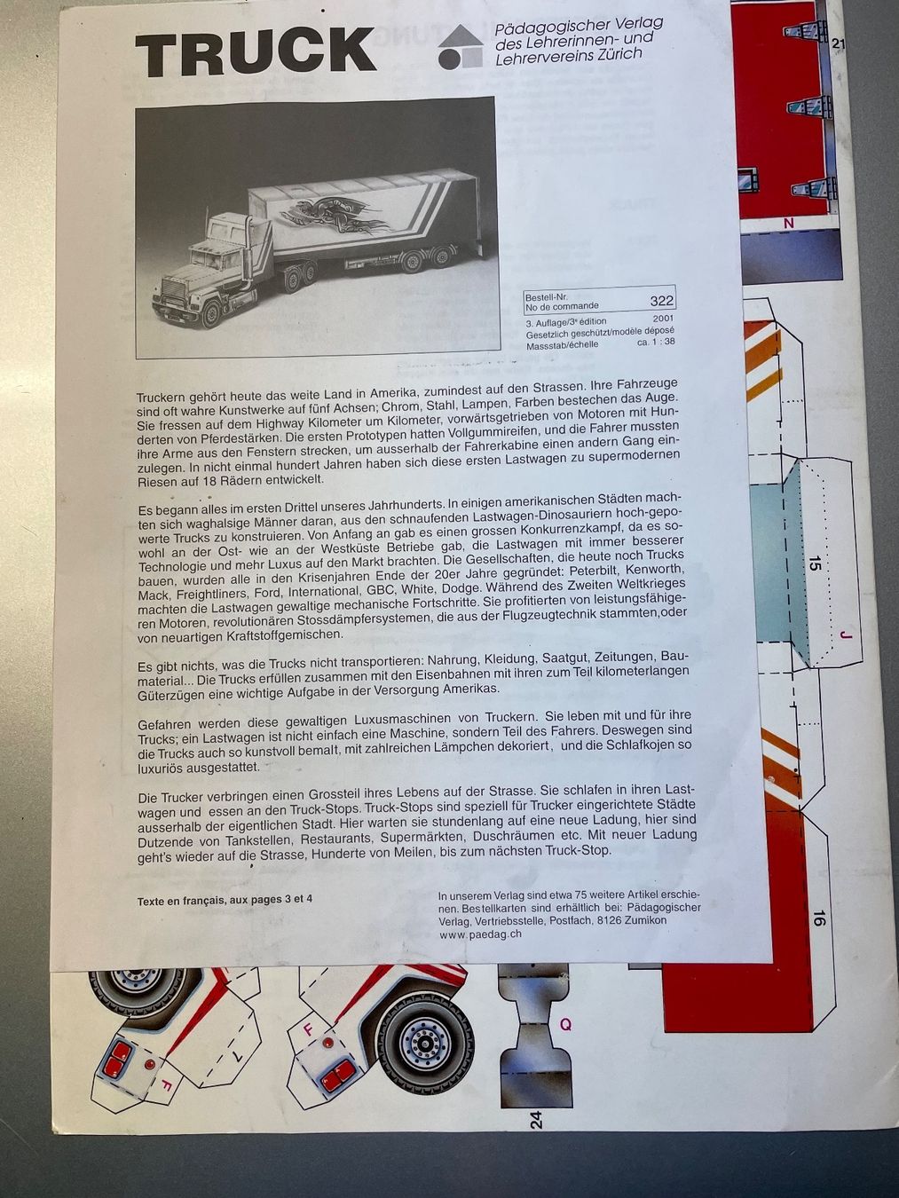 Kit bricolage: US Truck Bastelbogen farbig, fabrikneu – Nuovo e nell'imballaggio originale da Willerzell venduto da Eluchs