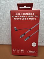 2in1 USB-Kabel Micro USB und USB-C, 2m, Neu & OVP