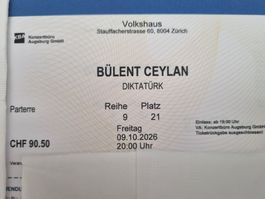 Bülent Ceylan, Zürich 9.10.26