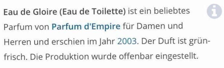 Profumi & Eau de Toilette: d’ Empire Eau de Gloire 2 ml Abfüllung – Nuovo (secondo la descrizione) da St. Gallen venduto da lfs_nxl8 3