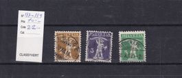 1909 N° 117 à 119 oblitérés  COTE 20.00