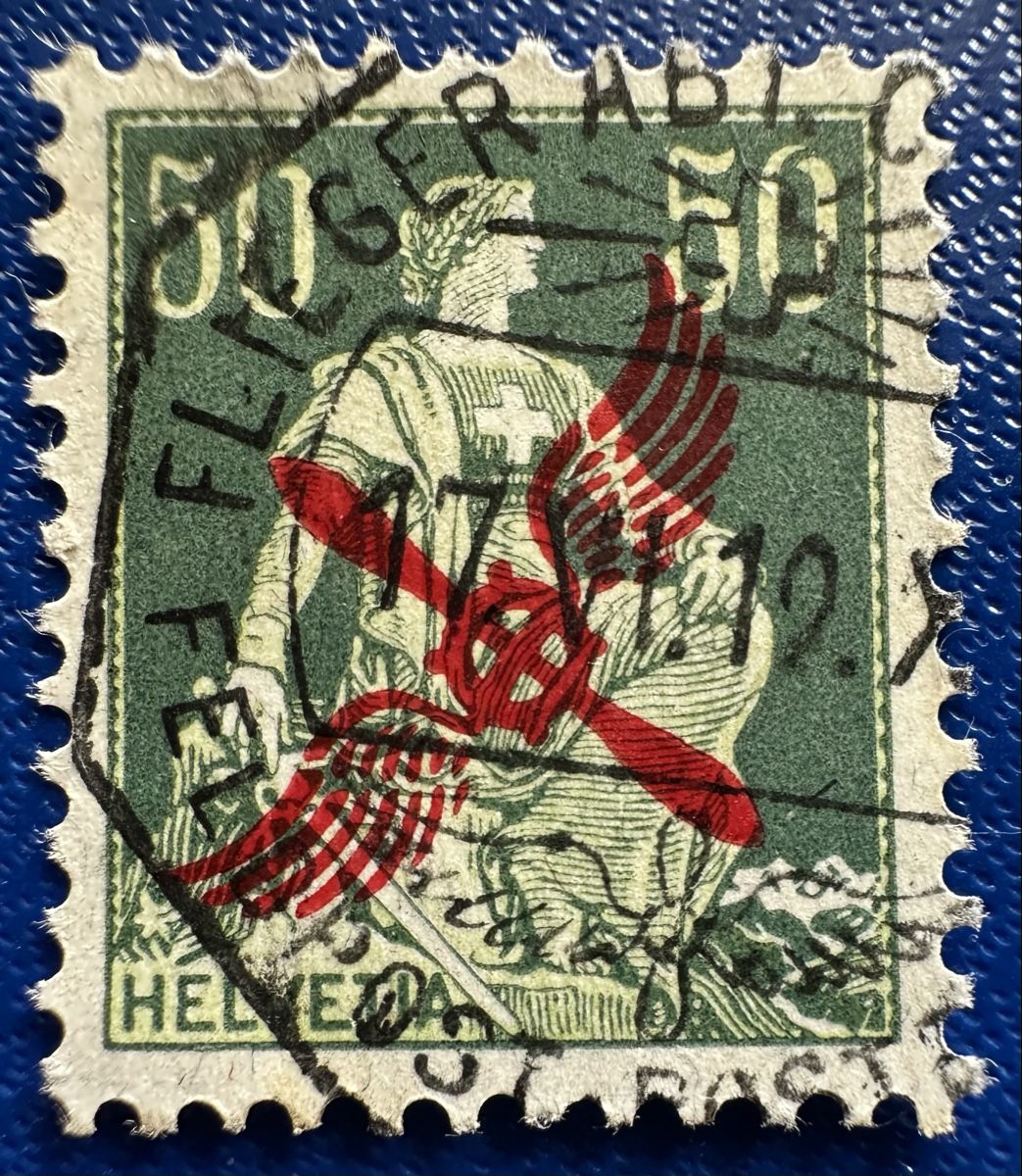 Alle Briefmarken: Schweiz/ Flugpost F2 – Gebraucht aus Duebendorf von 69R81y