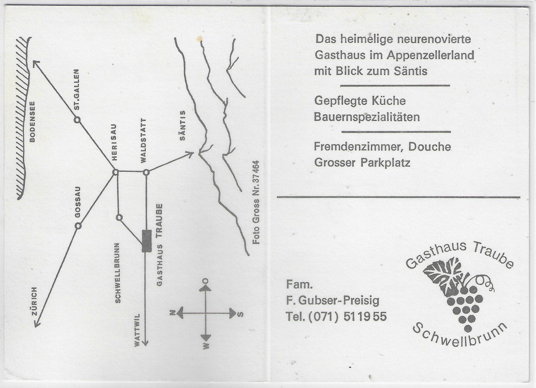 Cartoline postali: Schwellbrunn - Gasthaus Traube – Usato da Ettingen venduto da Kartenplanet 1