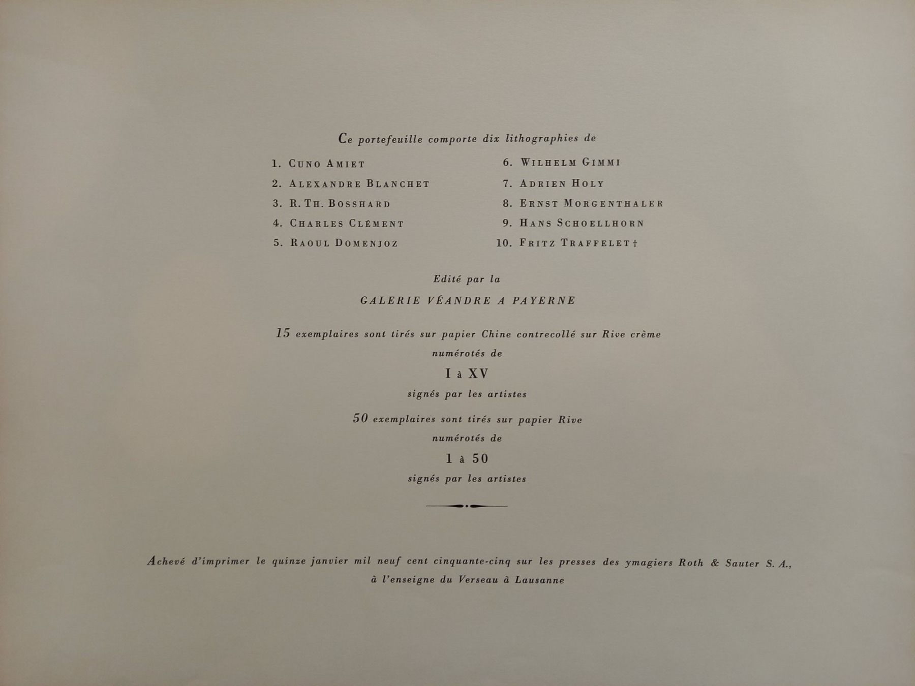 Grafica & Litografie: cartable original avec 5 lithos num. VI/XV – Usato da Lausanne venduto da leneko 1