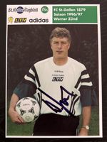 FC St. Gallen Autogrammkarte Werner Zünd, Saison 96/97 signi