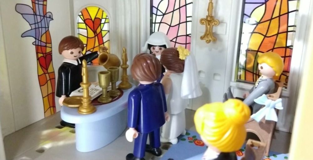PLAYMOBIL 4296 Église Et Chapelle De Mariage - Avec Orgue, Famille Et Cloche - Boîte Neuve
