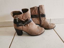 Braun/ beige Stiefeletten Gr. 37