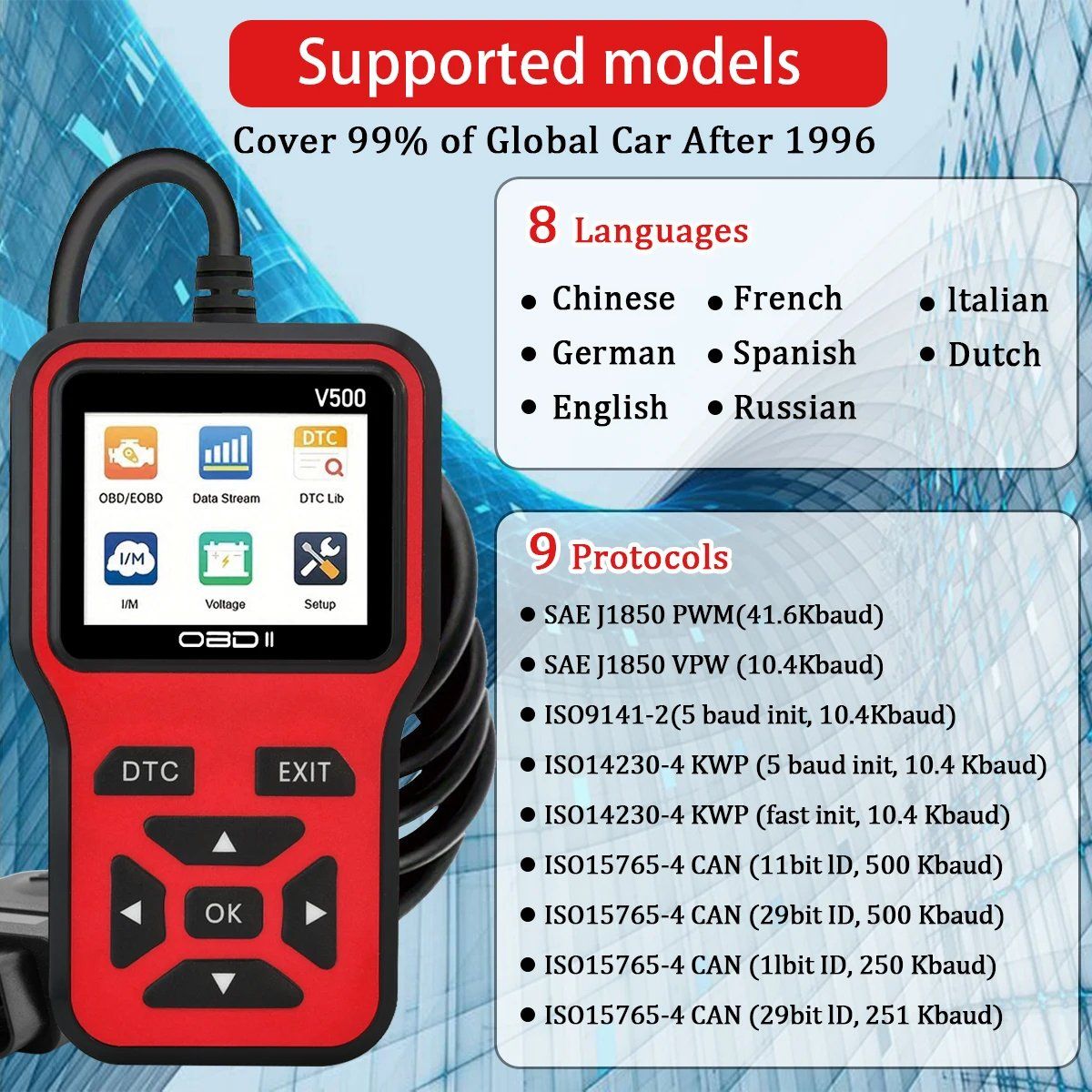 Misurare: NEU Scanner OBD2 Diagnosegerät Fehlerausleser / Lecteur OBD2 – Nuovo e nell'imballaggio originale da Isérables venduto da Wishlist 5