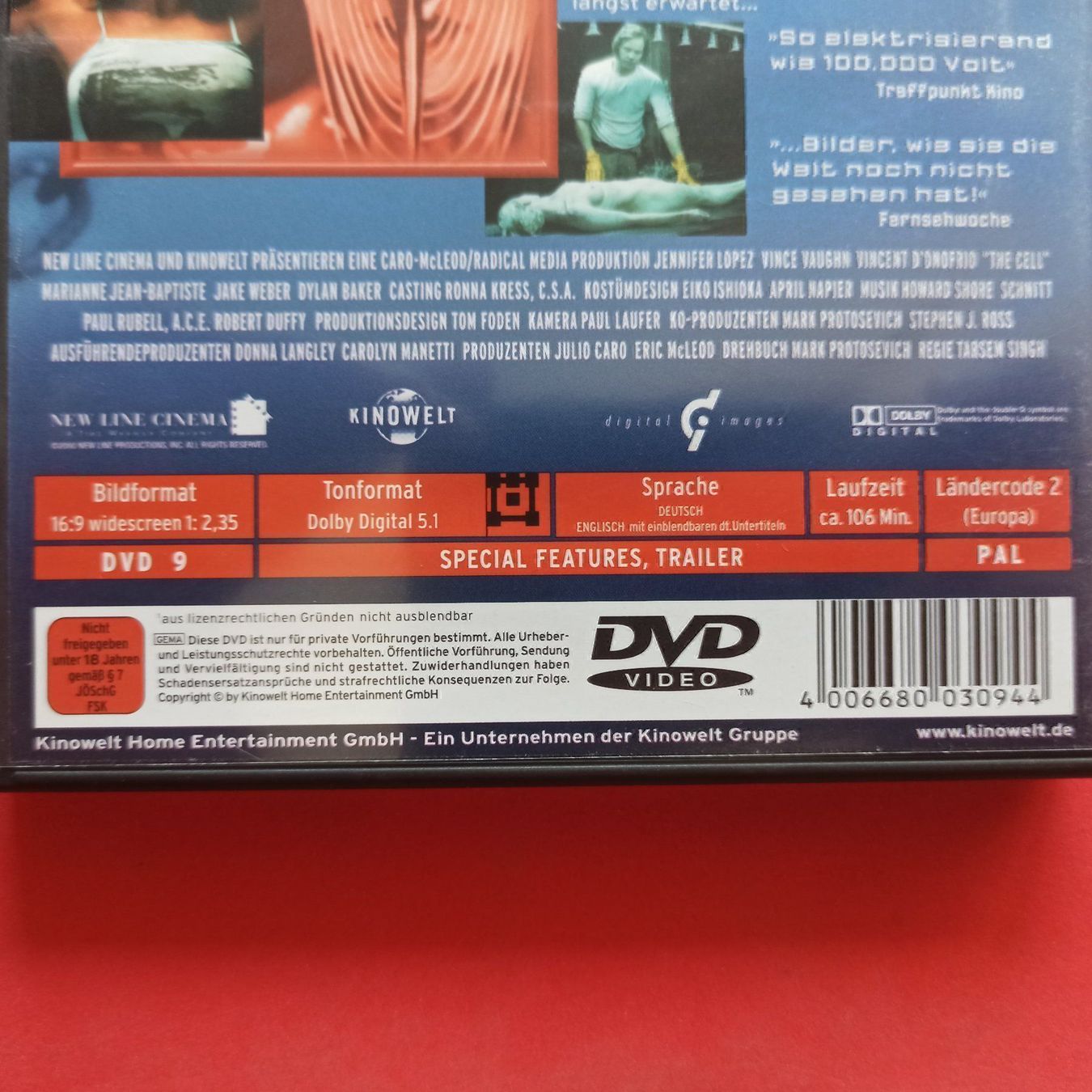 Tutti i DVDs: The Cell - Director's Cut - 2DVDs – Usato da Dübendorf venduto da kb86_MOVIE 2