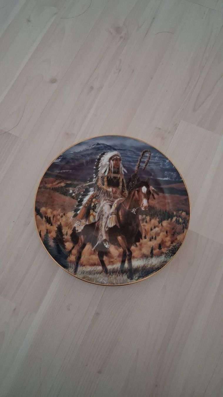 Piatti: SAMMELTELLER INDIANER GUARDING PLAINS – Usato da langnau venduto da Santos1411