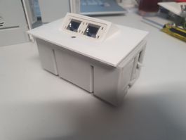 2x RJ45 Tehalit Schrägauslas Feller UKV EDV Brüstungsdose