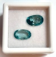 2x Zircons bleus 10x6 mm - Valeur 260.- Fr