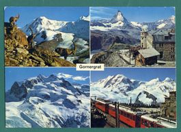 Gornergrat, 4-Bilderkarte, 1972, gelaufen, Grossformat