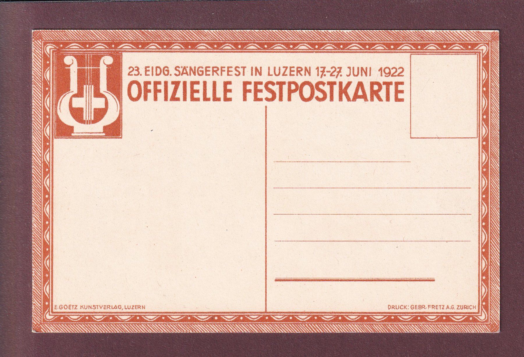 Cartes postales: LUZERN - Sängerfest 1922 – D'occasion à Pully par nicecards 1