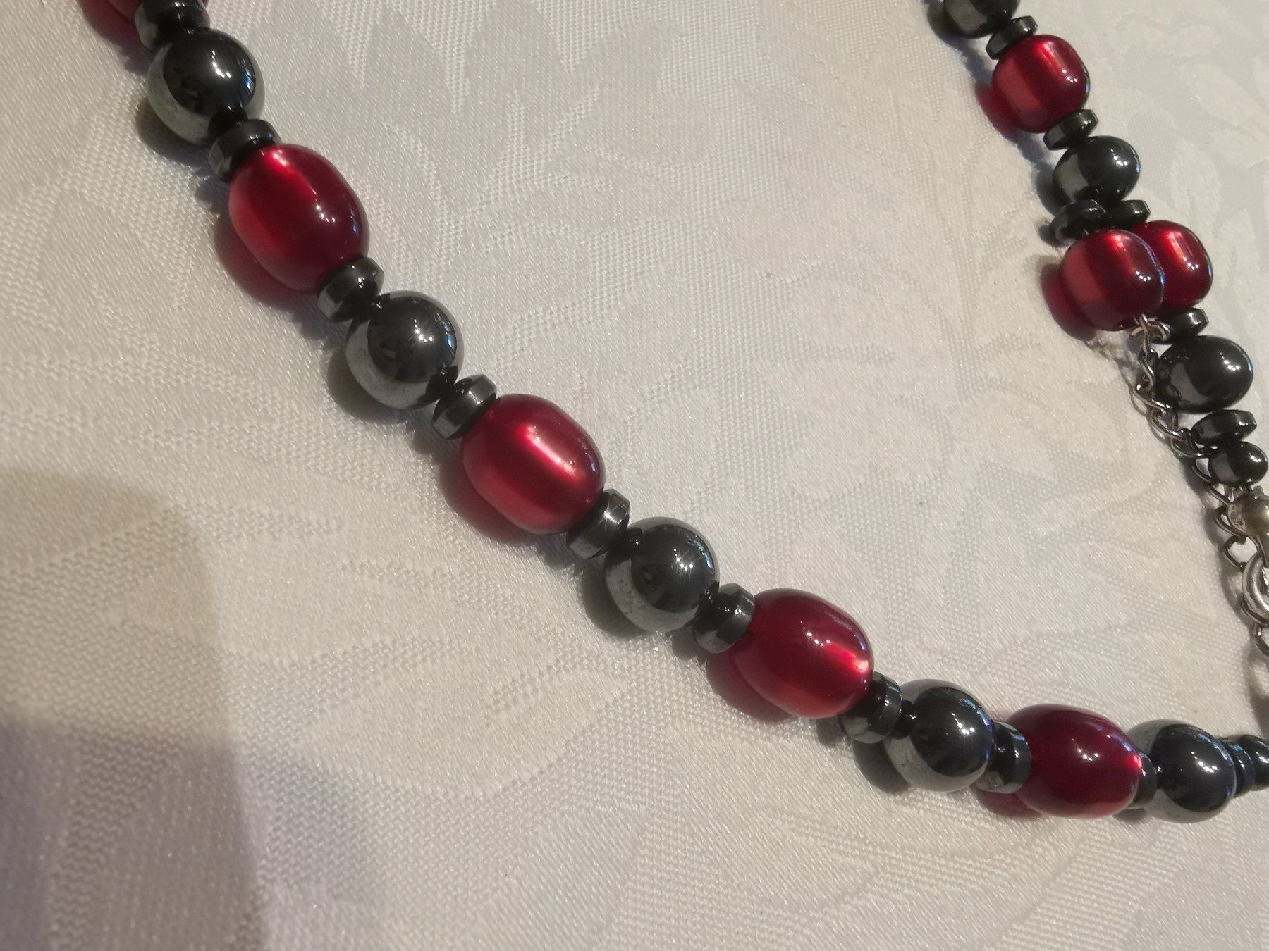 Catenine: SCH. KETTE  M. HÄMATIT U. GLAS – Usato da Allschwil venduto da Male54 1