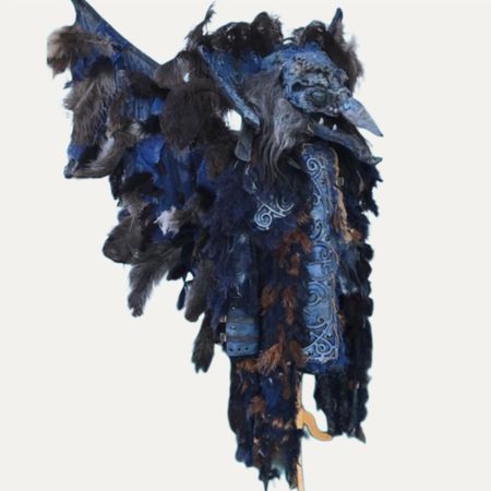 Fasnachtsmaske  Larve Grind Künstlermaske, mit Kleid
