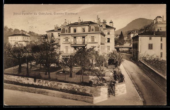 Cartes postales: AK Clarens, Hotel-Pension du Chatelard – D'occasion à Berlin par bartko-reher