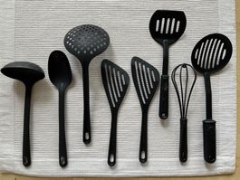 Küchenhelfer Set, 8-teilig, Schwarz