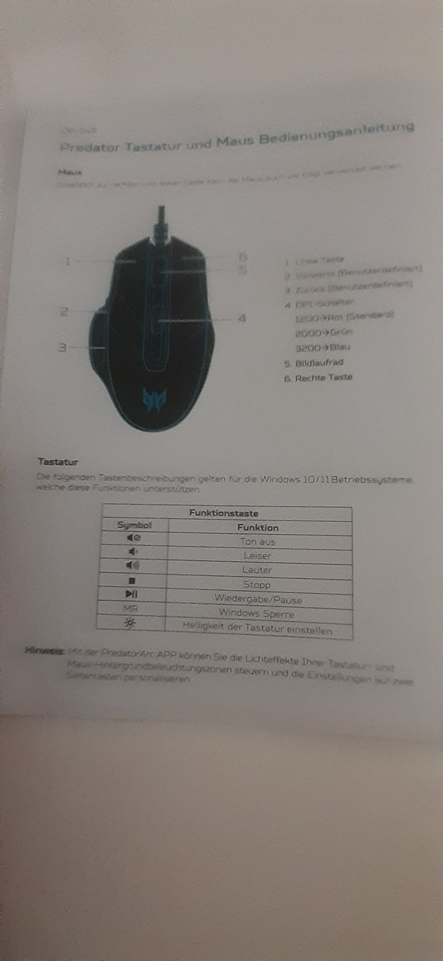 Maus: Acer Predator Gaming Maus  – Neu und originalverpackt aus Gretzenbach von LSXS 1