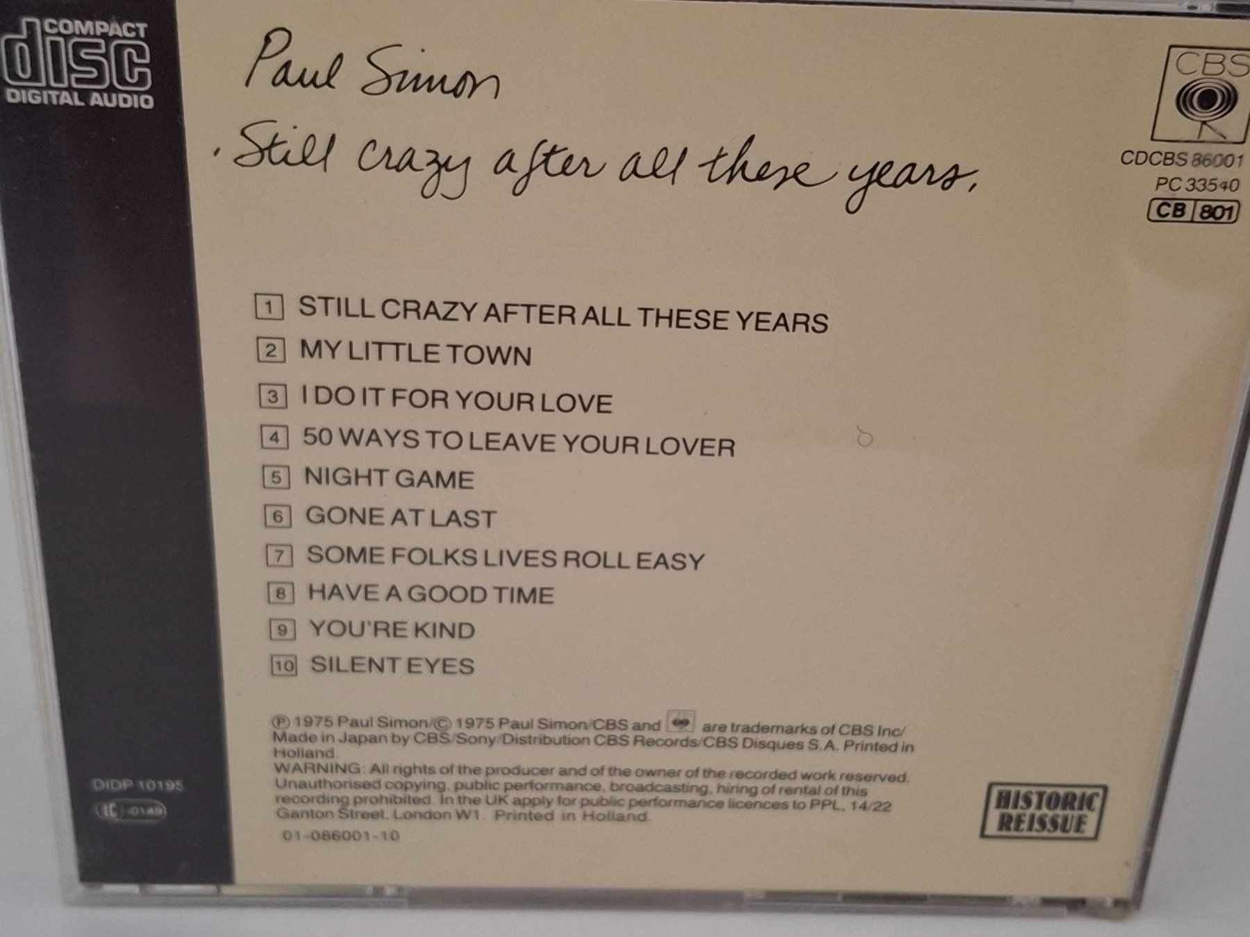 CD: CD Paul Simon -  Still Crazy After All These Years – Usato da Aarberg venduto da Jackup1 1