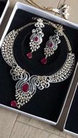 Hochzeit Schmuckset Kette Anhänger Ohrring Ohrstecker    Gol