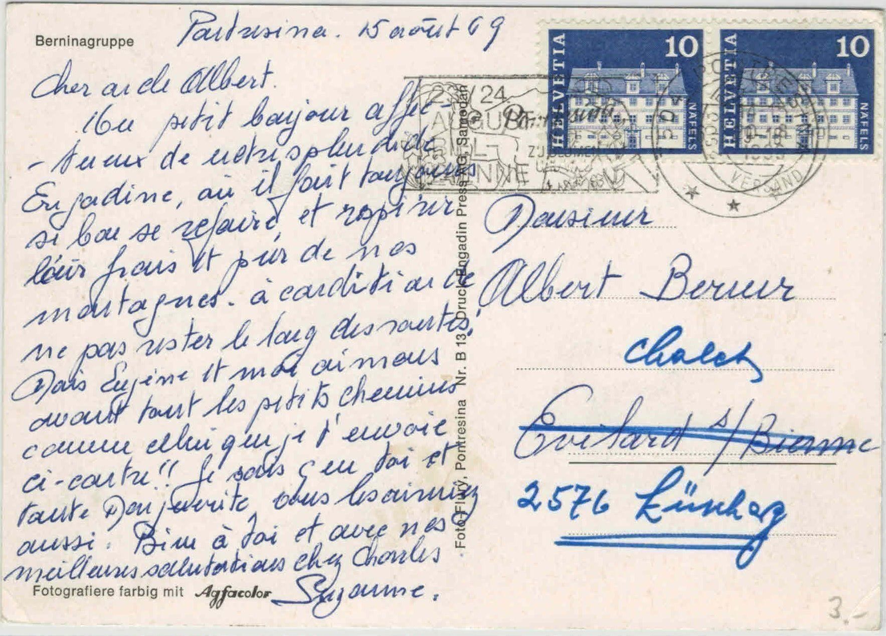 Cartoline postali: GR 160 Berninagruppe 1972 GF – Usato da Fribourg venduto da philafri 1