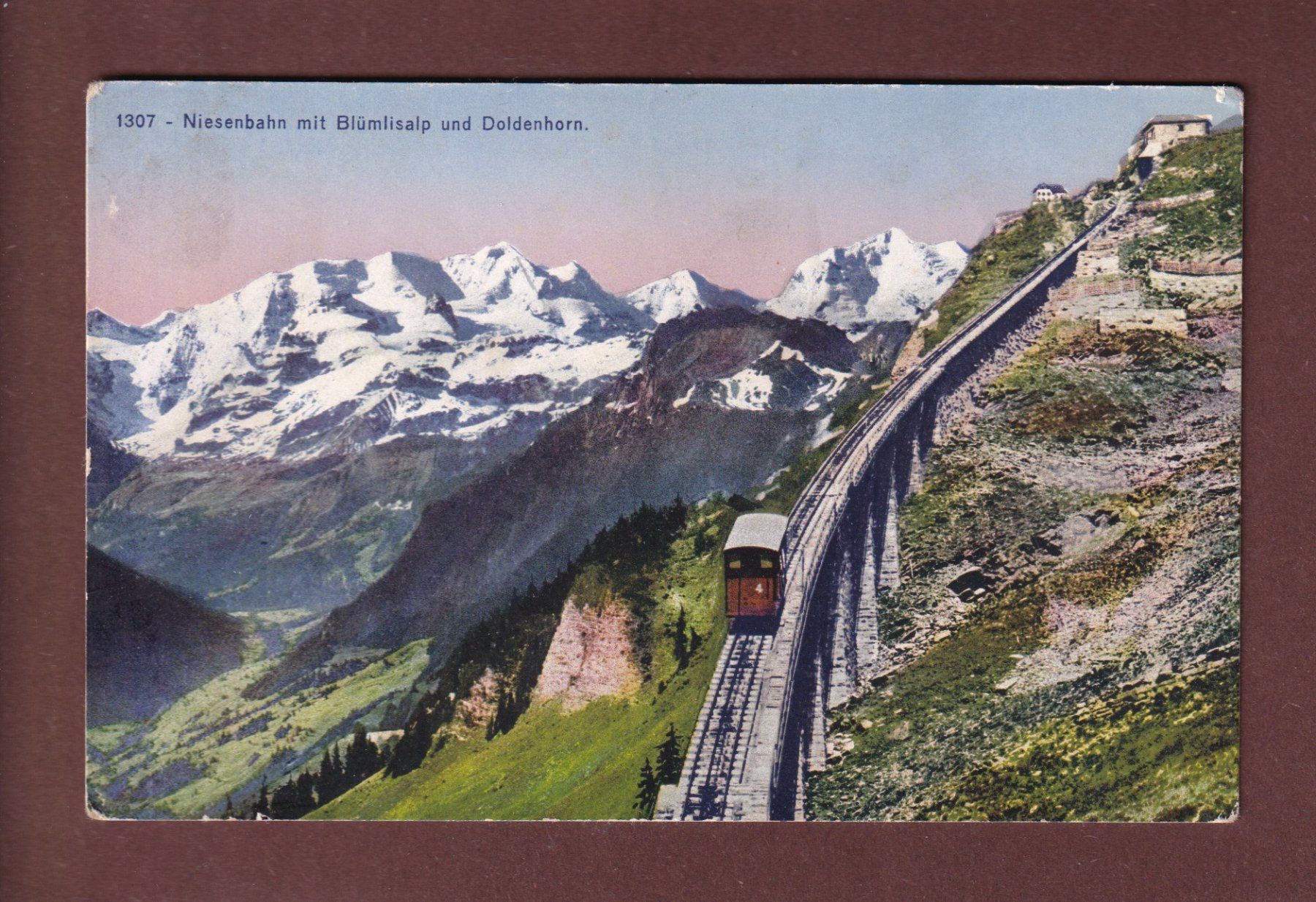 Cartoline postali: NIESENBAHN - Blümlisalp - Doldenhorn – Usato da Pully venduto da nicecards-shop