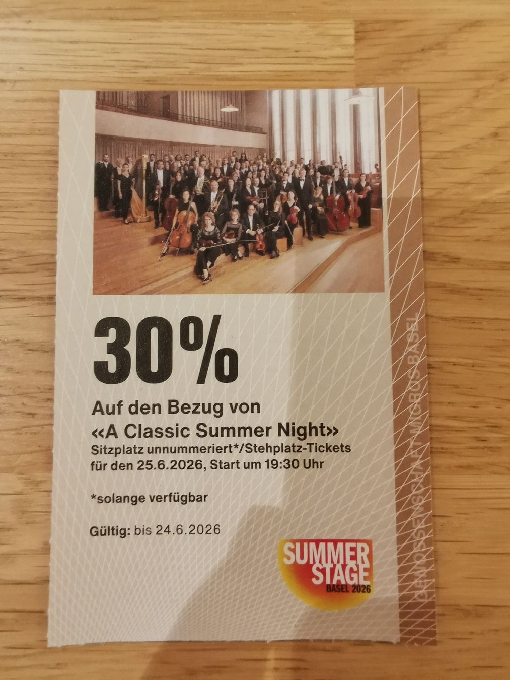 Biglietti: Summerstage Basel Ticket - A Classic Summer Night! – Nuovo (secondo la descrizione) da Arisdorf venduto da RiversunElite