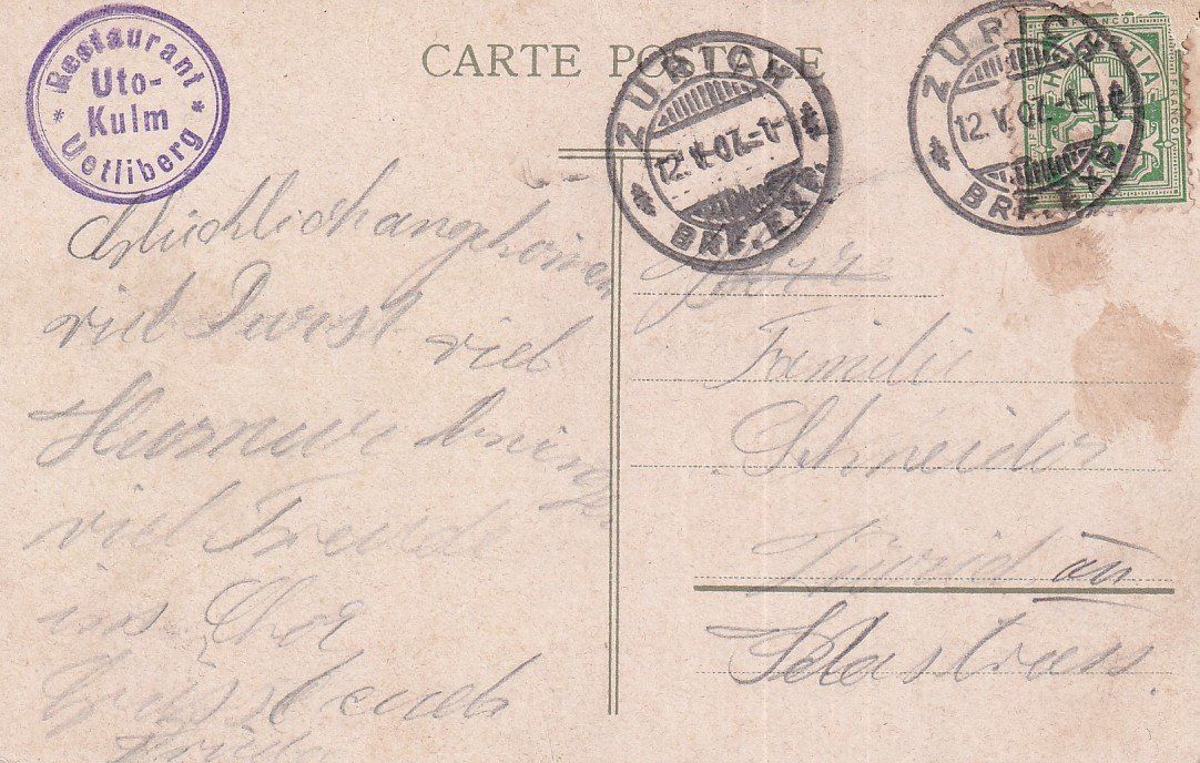 Cartoline postali: Uetliberg  ZH   -  Dampfeisenbahn  -    Litho      um 1907 – Usato da Brig venduto da Valcards54 1