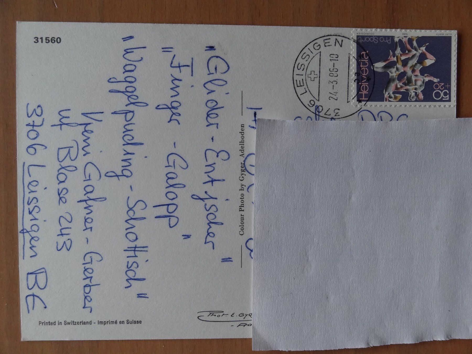 Cartoline postali: Leissigen am Thunersee - 1986 – Usato da St Léonard venduto da Riglin 1