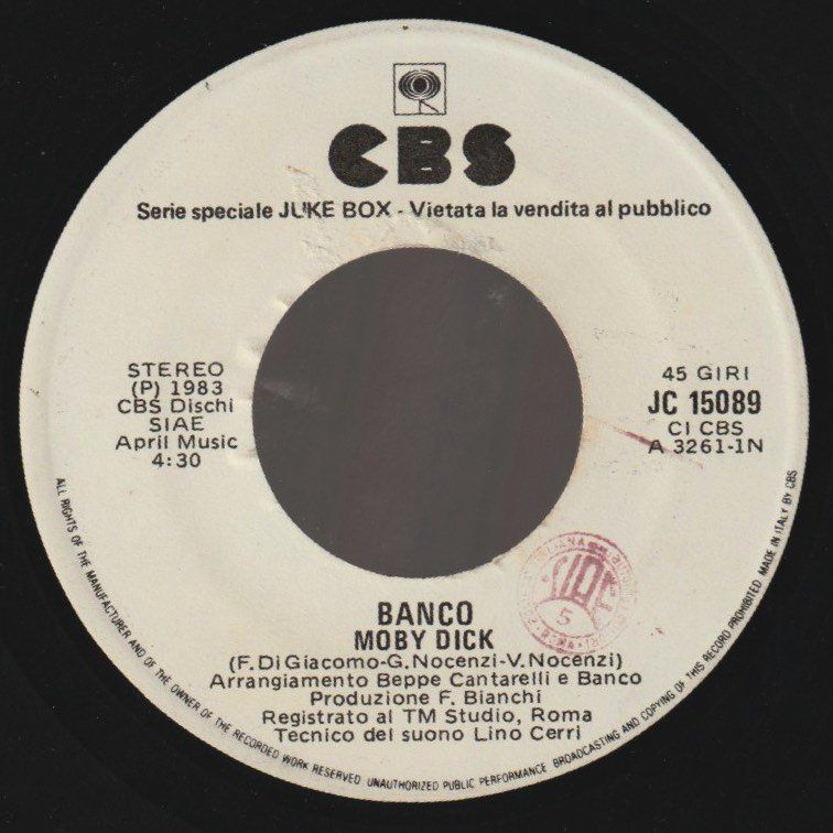 Schallplatten: 7 "  BANCO / MEN AT WORK MOBY DICK / OVERKILL juke box promo – Gebraucht aus Vezia von Aquarius_Age