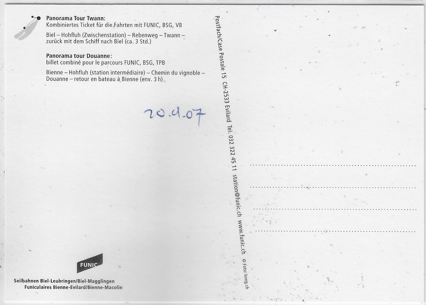 Cartoline postali: Seilbahn Biel-Leubringen/Biel-Magglingen – Usato da Ettingen venduto da Kartenplanet 1