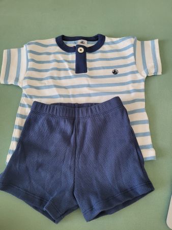 Petit Bateau Set T-Shirt und Shorts Grösse 74 12 Monate