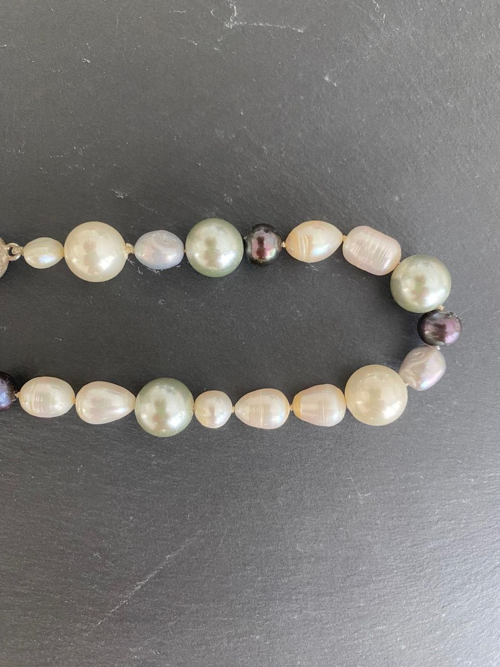 Perle (finte): Wunderschöne Perlenkette (echte Perlen & 925 Silber) – Usato da Olten venduto da HoYa01 1